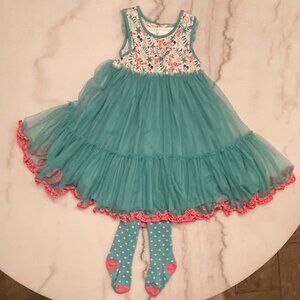 Matilda Jane Once Upon A Time Merry Mood dress and coordinating tights | size